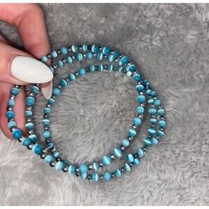 blue vintage Spiral Stretch Bracelet